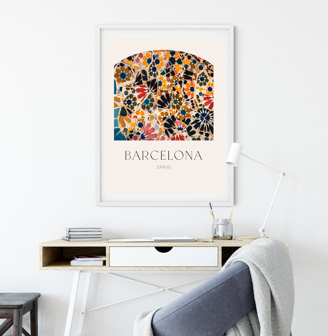 Barcelona Tile Pattern Travel Poster, Spain Art Print - Image 2