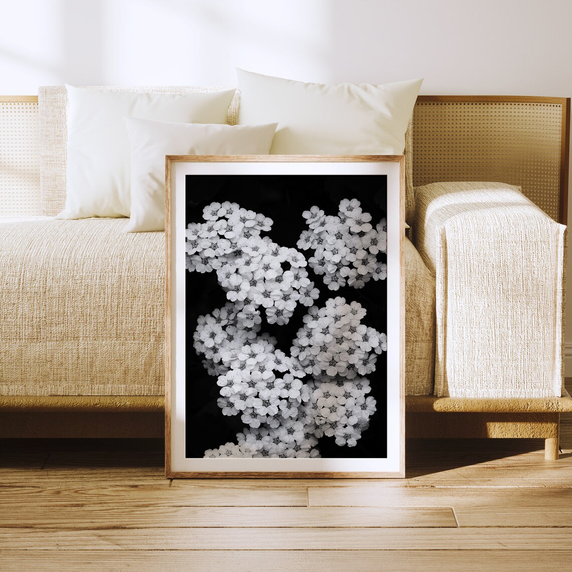 White Blossoms Flower Poster, Botanical Bedroom Decor - Image 4