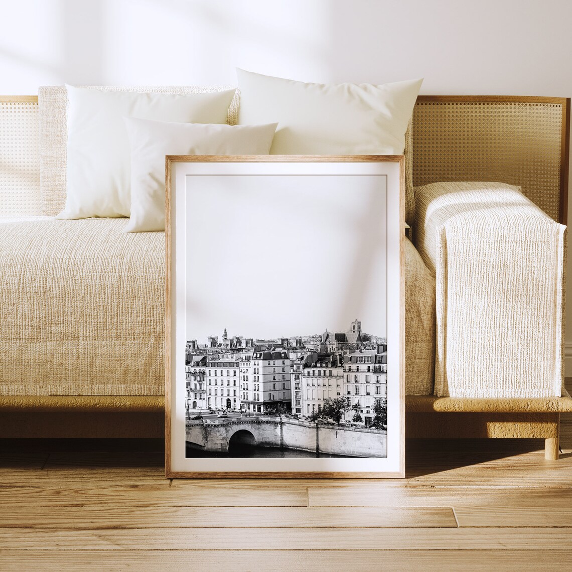 Paris Skyline Black And White Travel Poster Print - Image 3