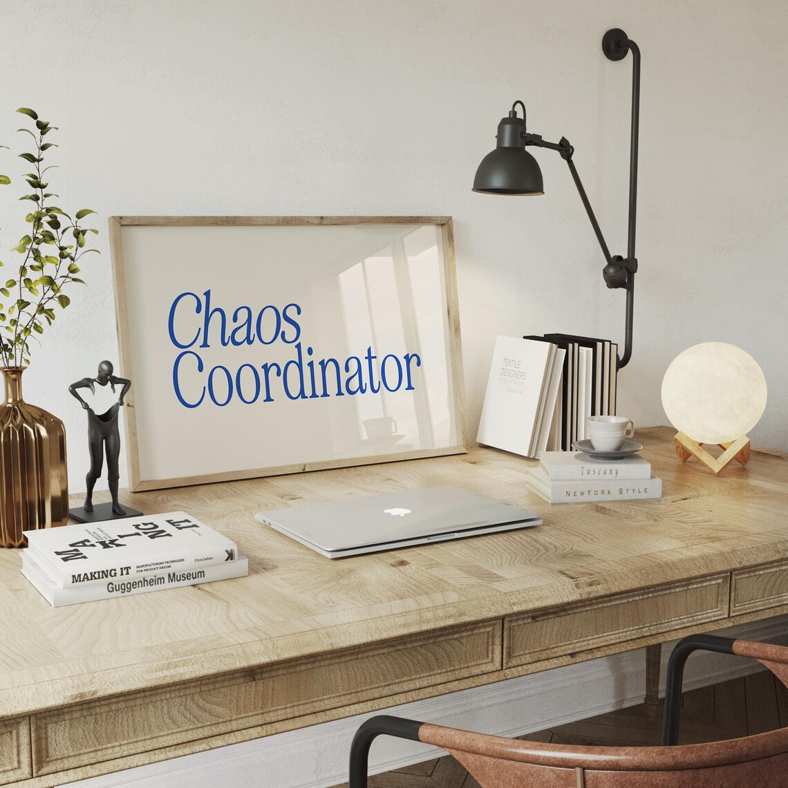 Funny Office Wall Art Print Chaos Coordinator Sign Retro Aesthetic Office Desk Decor Blue Cubicle Prints A263 - Image 4