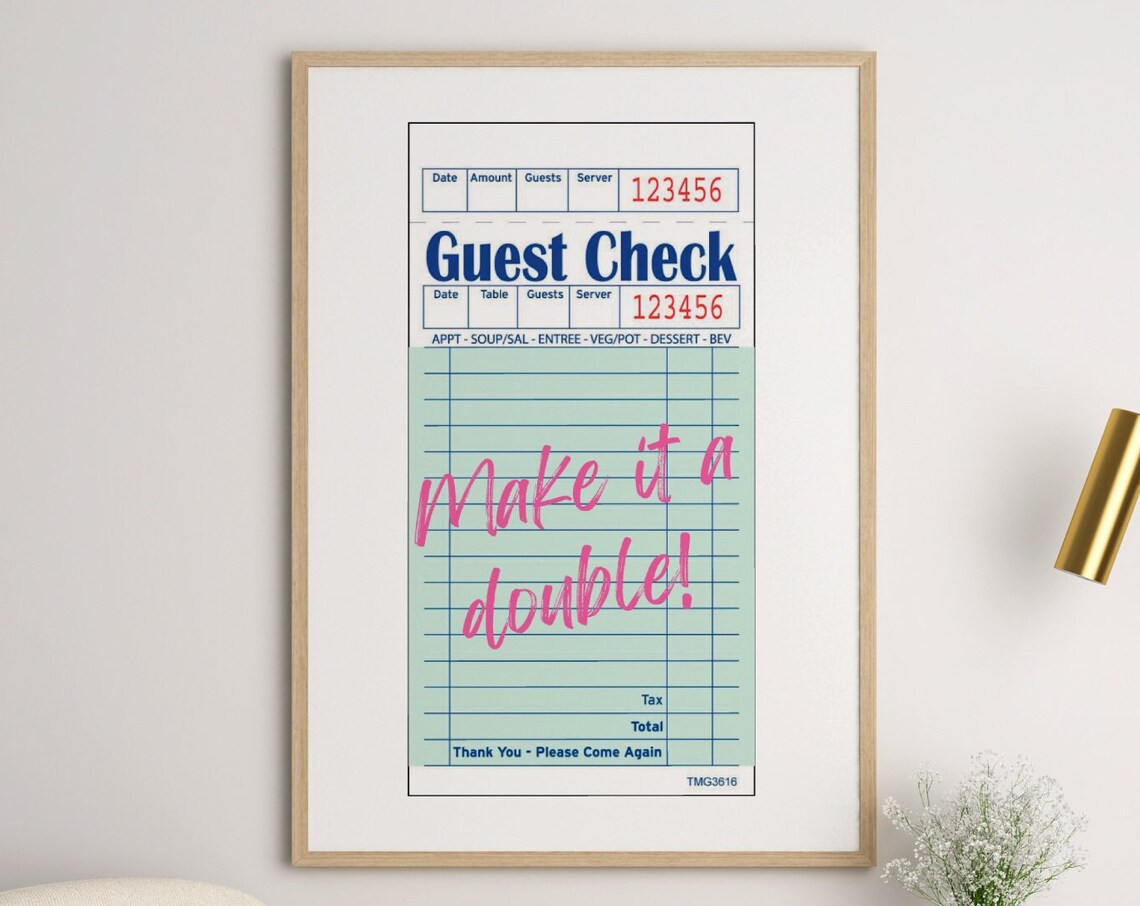 Make It A Double, Retro Cocktail Poster