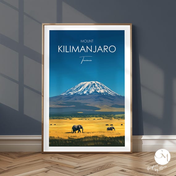 Kilimanjaro Tanzania Poster Magical Colors Mountain Landscape Nature Art African Experience