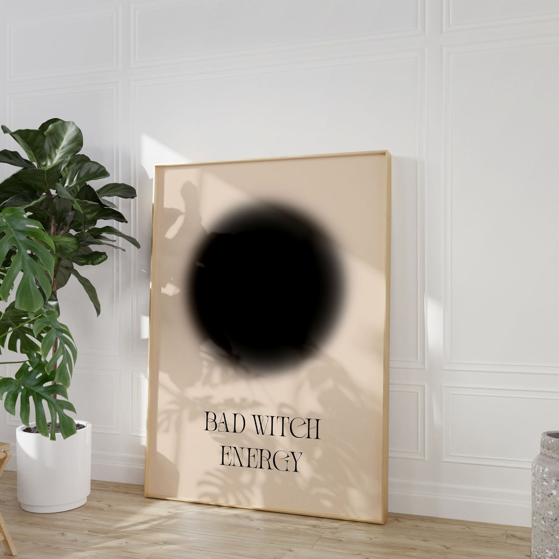 Bad Witch Energy Aura Circle Typography Spooky Witchy Wall Poster - Image 2
