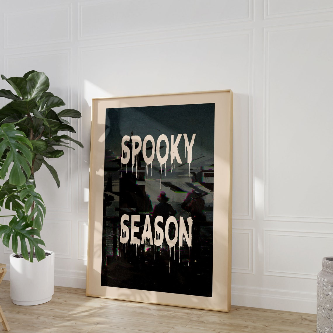 Spooky Season Dripping Letters Dark Night Harbor Halloween Poster - Image 2