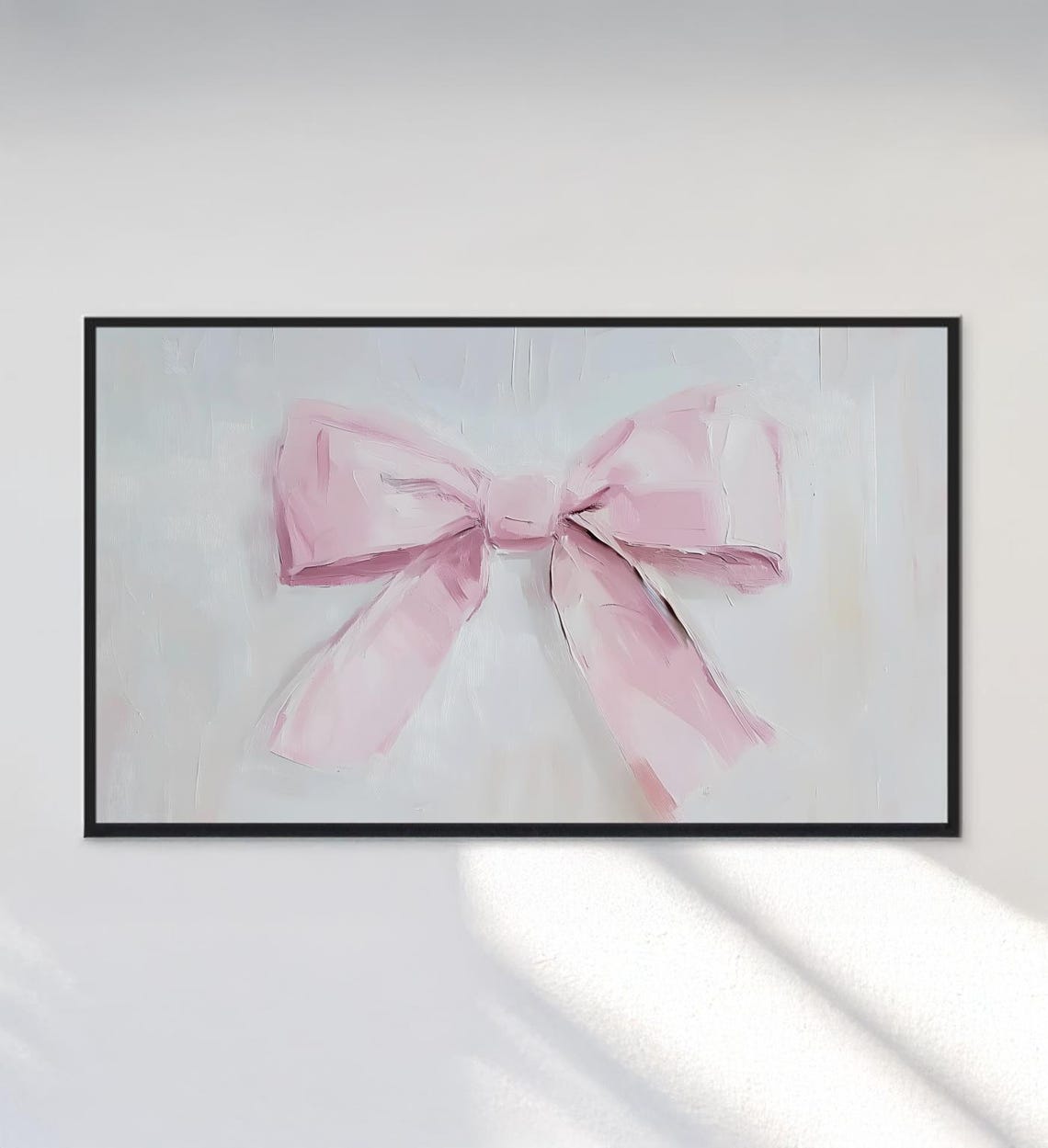Pink Bow Painting Coquette Soft Romantic Nursery Girls Room Art Poster - Image 3