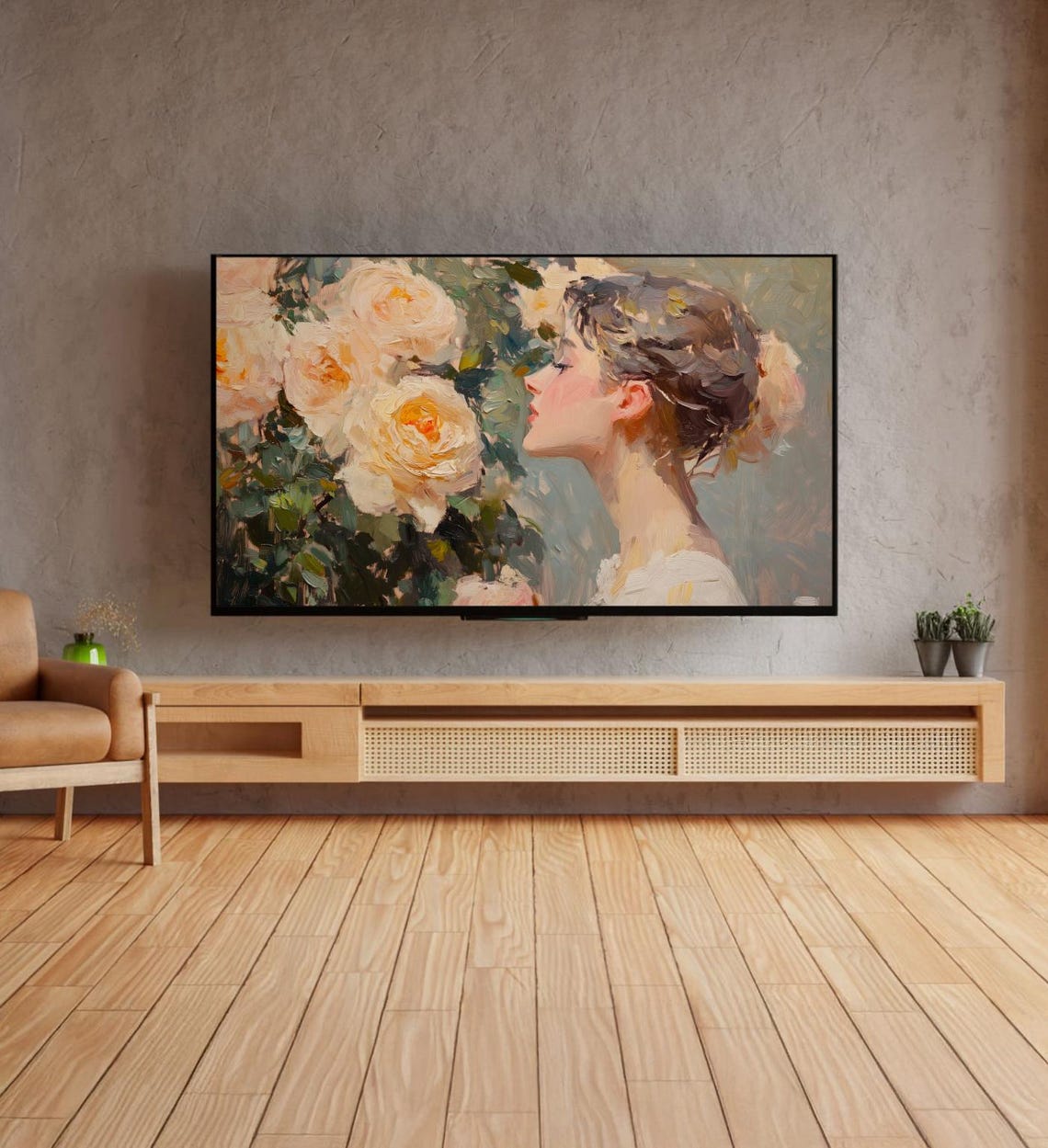 Abstract Frame Tv Art Flower Tv Art Woman Inhaling Fragrance Of A Flower Floral Art For Frame Tv For Samsumg Frame - Image 4
