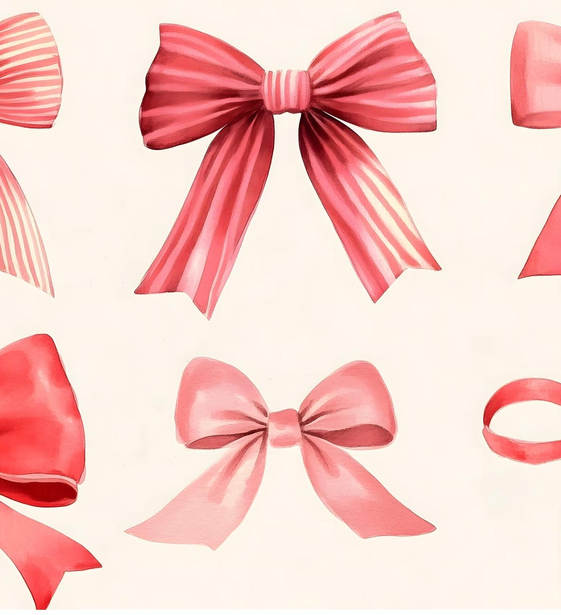 Pink Red Watercolor Bows Coquette Trendy Aesthetic Bow Art Poster - Image 6