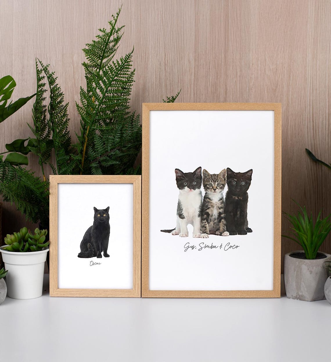 Custom Pet Portrait Personalized Long Haired Cat Name Art Print Poster - Image 5