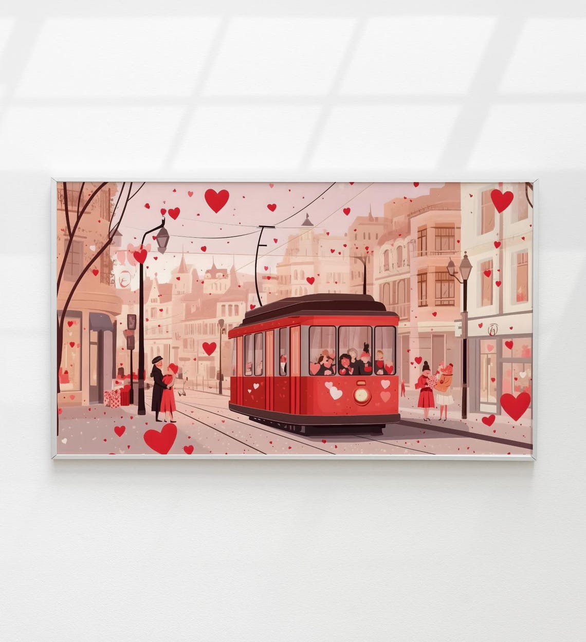 Cute Valentines Day Frame Tv Art Retro Valentine Art Valentines Day Painting Romantic Valentine
