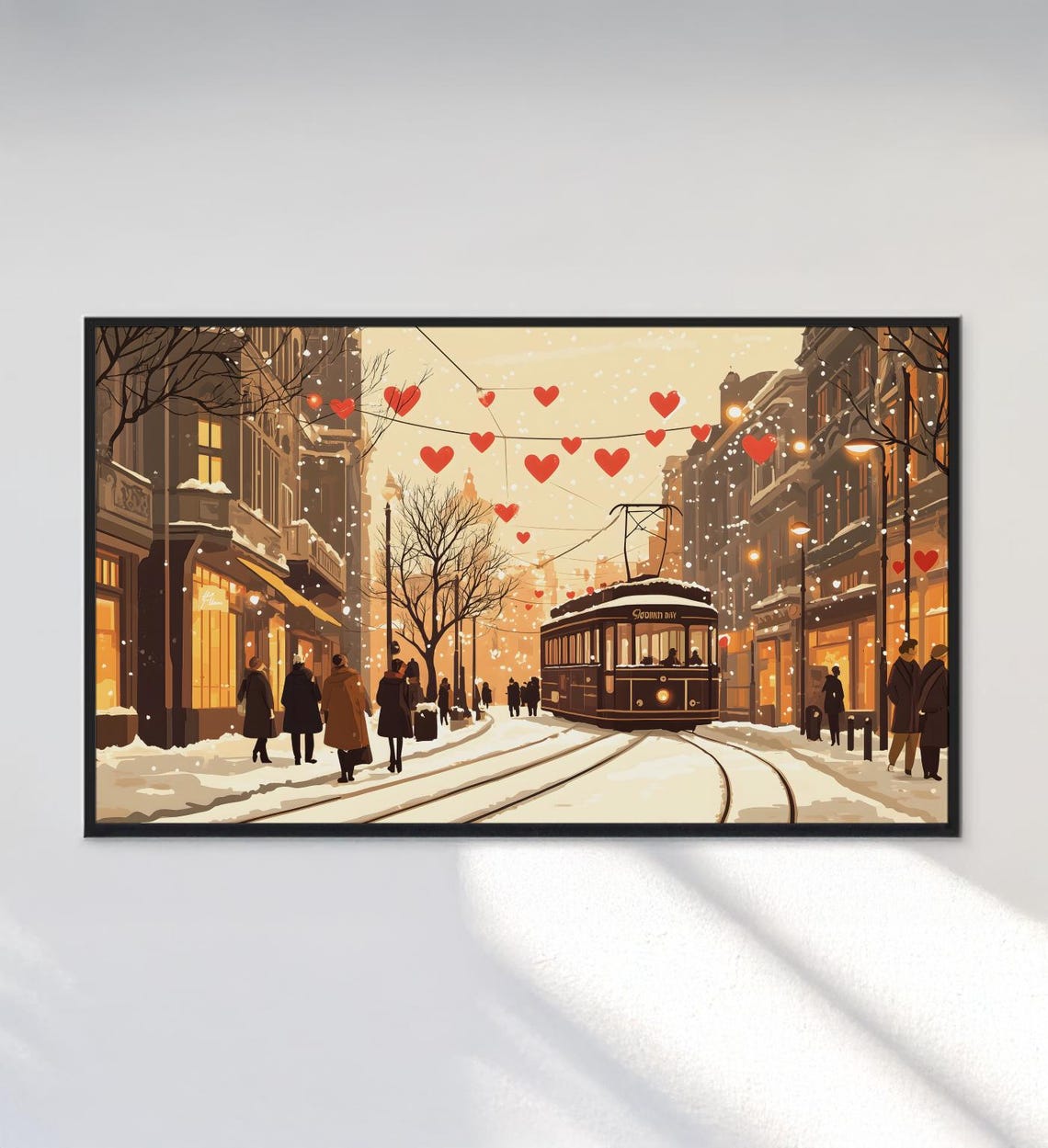 Cute Valentines Day Tv Art Retro Valentines Day Frame Tv Art Valentines Day Decorations Valentines Home Decor - Image 3