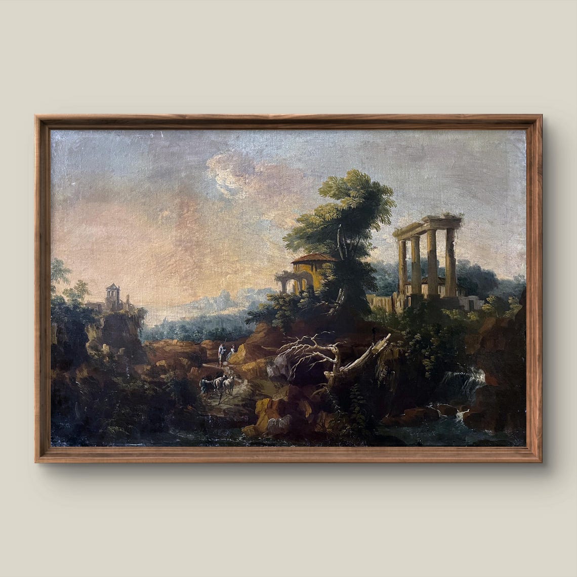 Classical Ruins at Sunset Romantic Old Masters Landscape Art Print