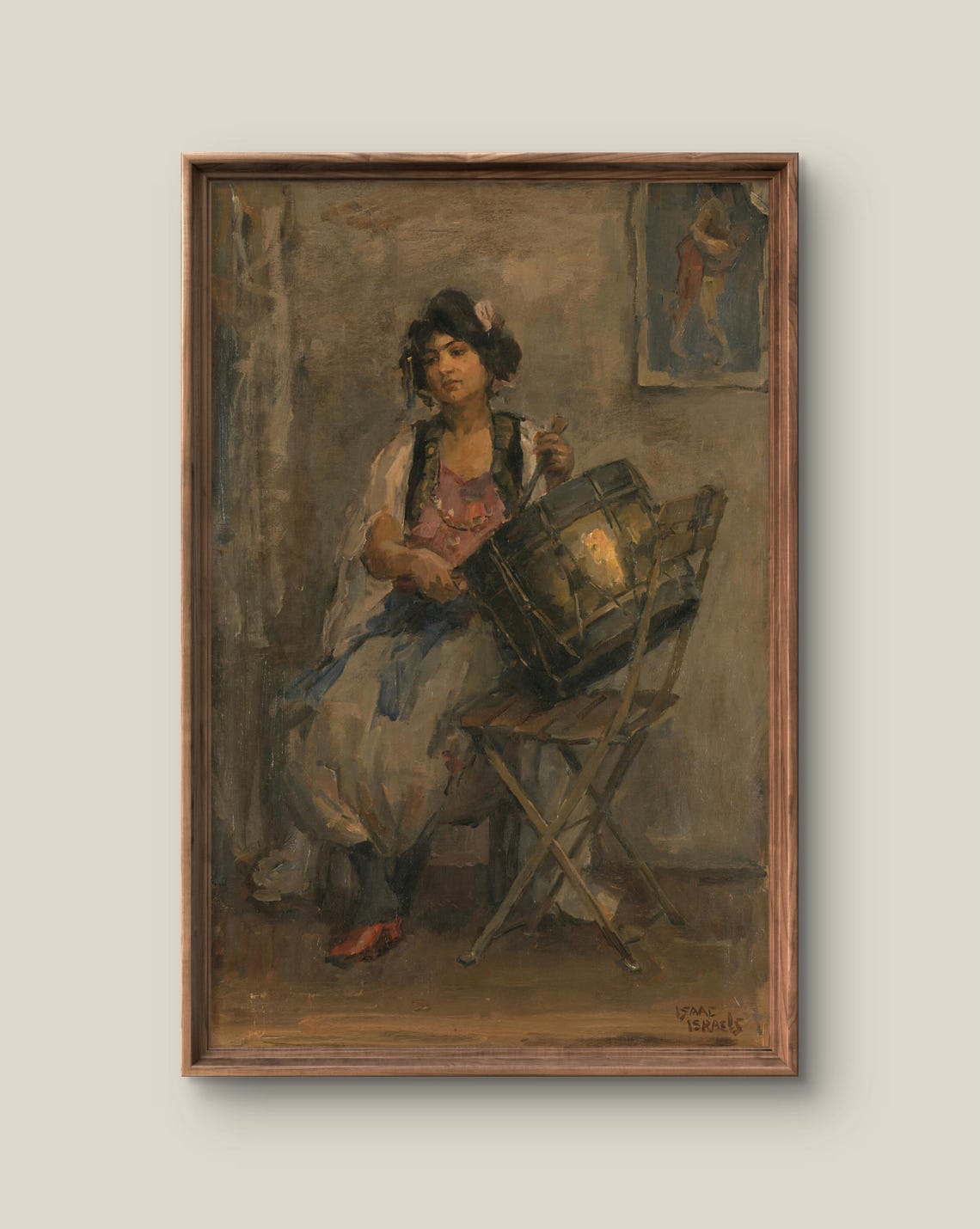 Isaac Israels Seated Woman With Drum Impressionist Art Print