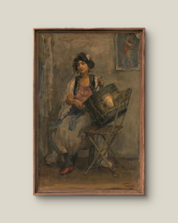Vintage Woman Portrait Art Print Retro Wall Decor Antique Painting Interior Instant