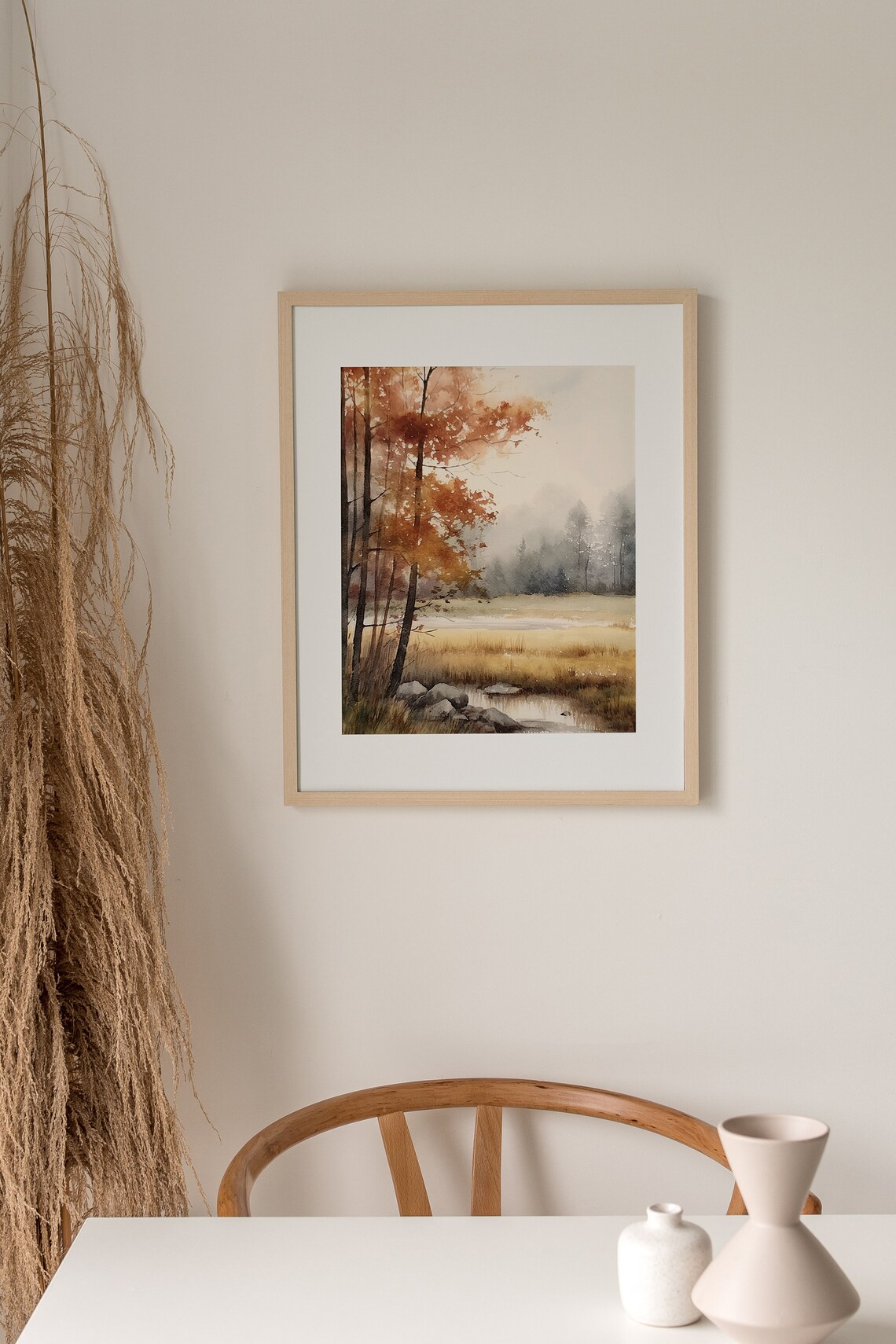 Autumn Fields Watercolor Art Print, Palouse Landscape - Image 3