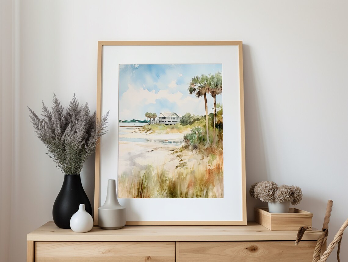 Isle Of Palms Watercolor Art Print, Charleston Coast - Image 4