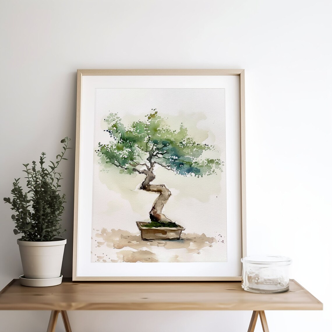 Bonsai Tree Watercolor Art Print, Botanical Wall Art - Image 3