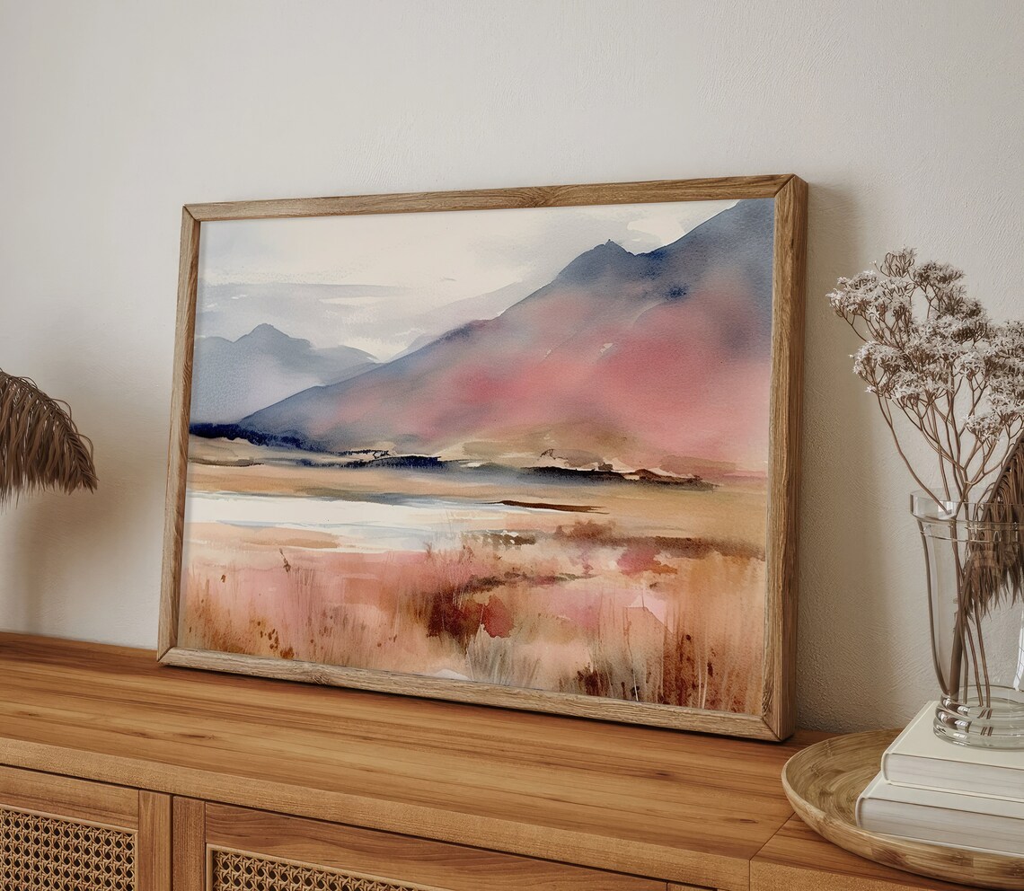 Outer Hebrides Watercolor Print, Scottish Hills Landscape - Image 4