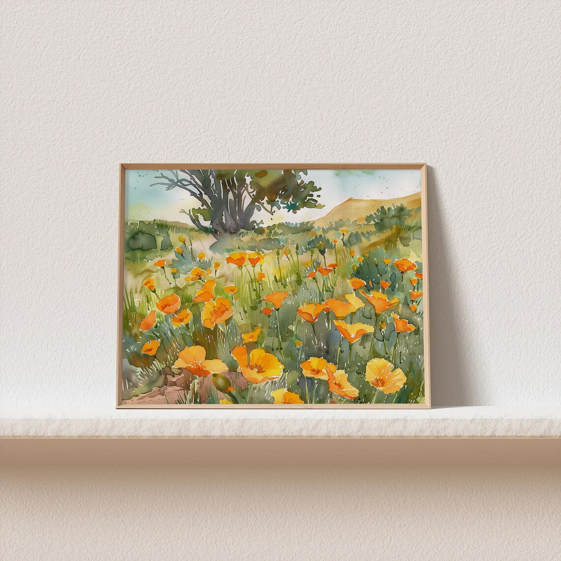 Vibrant California Poppy Field Under Golden Afternoon Light Poster - Image 2