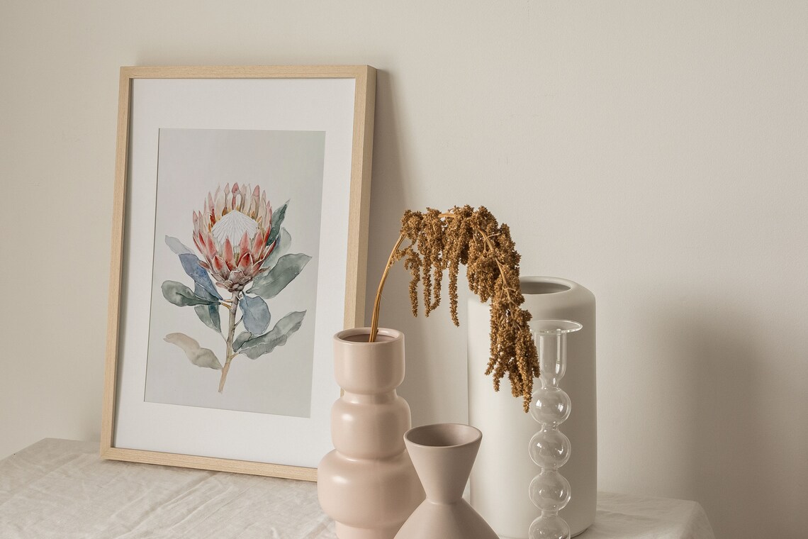 Protea Watercolor Art Print, Botanical Wall Art - Image 4