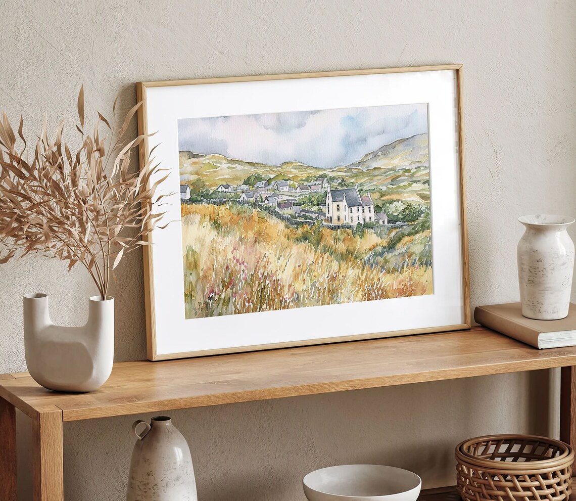 Clifden Ireland Watercolor Art Print, Irish Old Town - Image 4