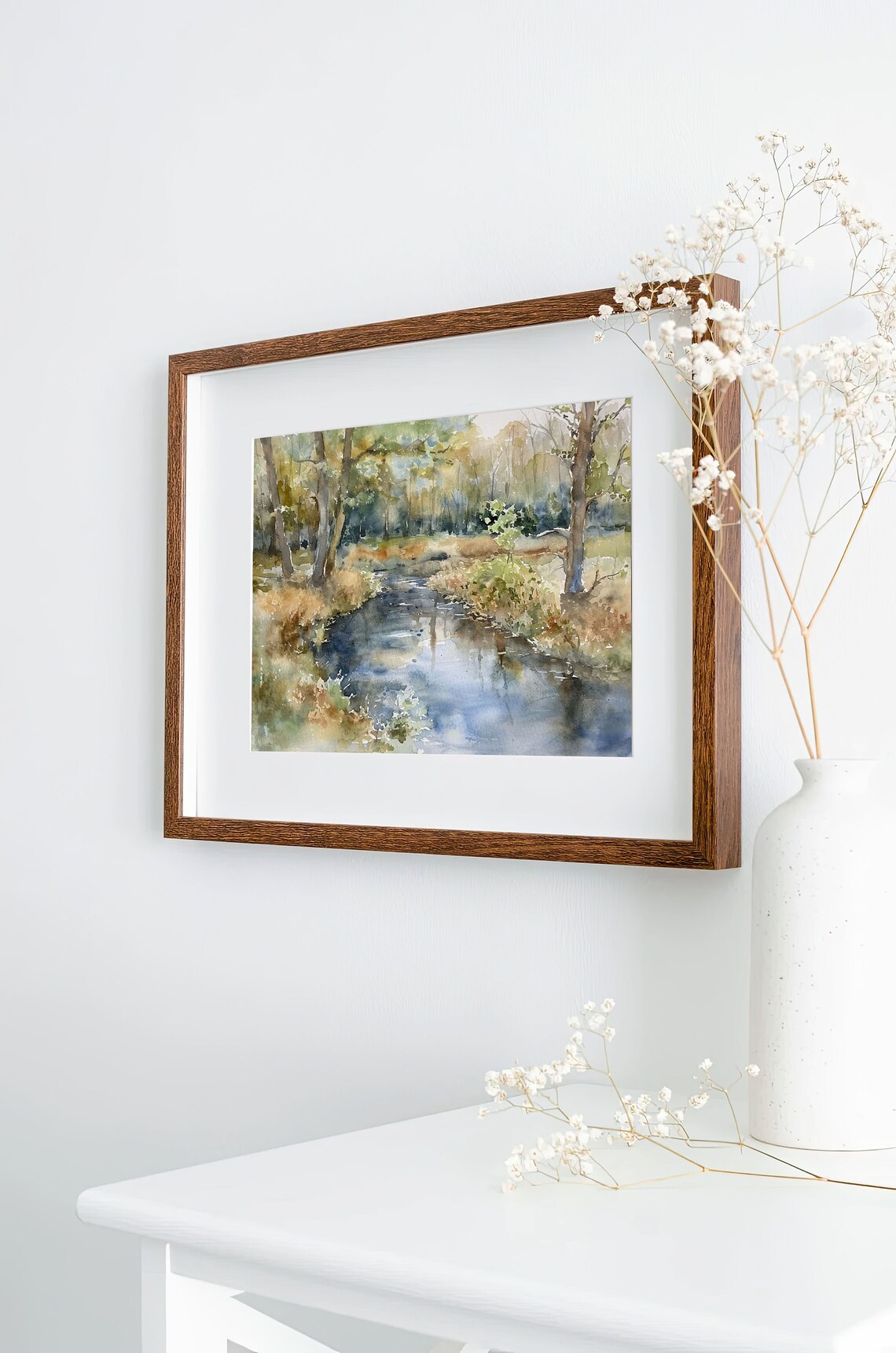 Spring Creek Painting, Forest Watercolor Art Print - Image 2