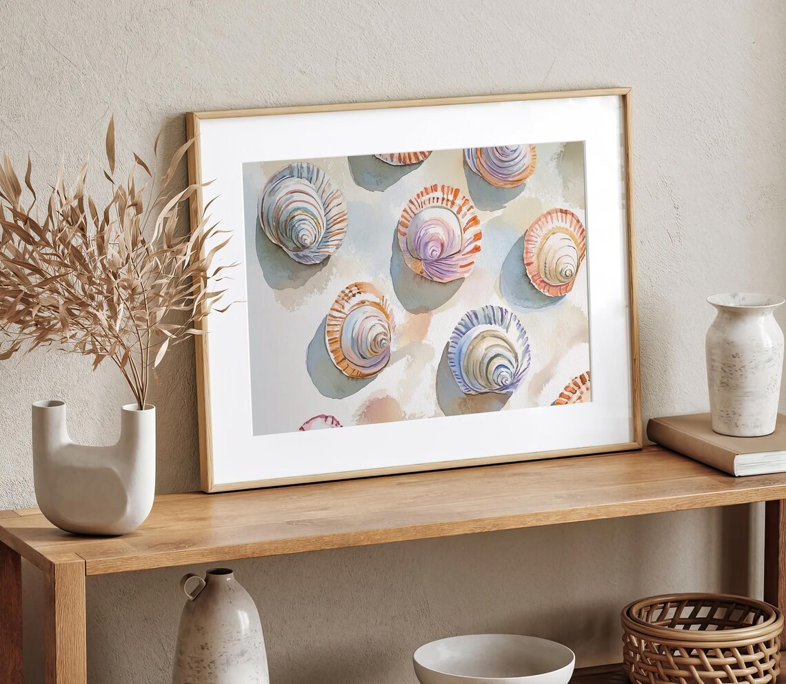 Seashells Painting Coastal Beach House Art Print - Image 2
