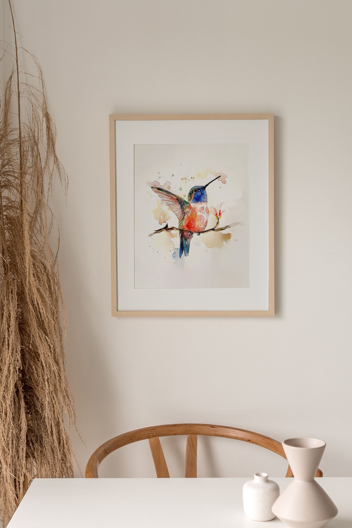 Hummingbird Watercolor Art Print, Spring Nature Decor - Image 5