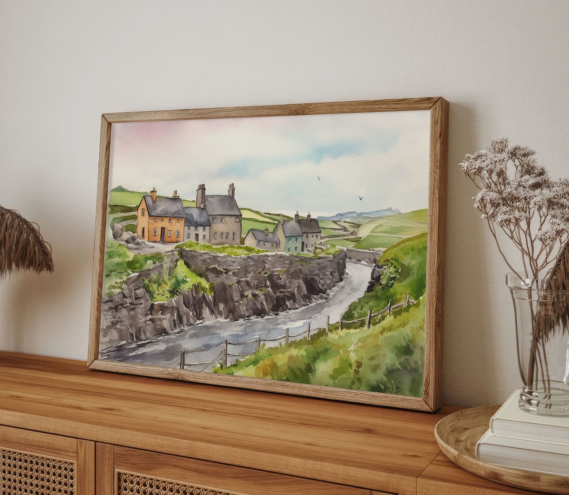 Doolin Watercolor Irish Village Art Print - Image 4