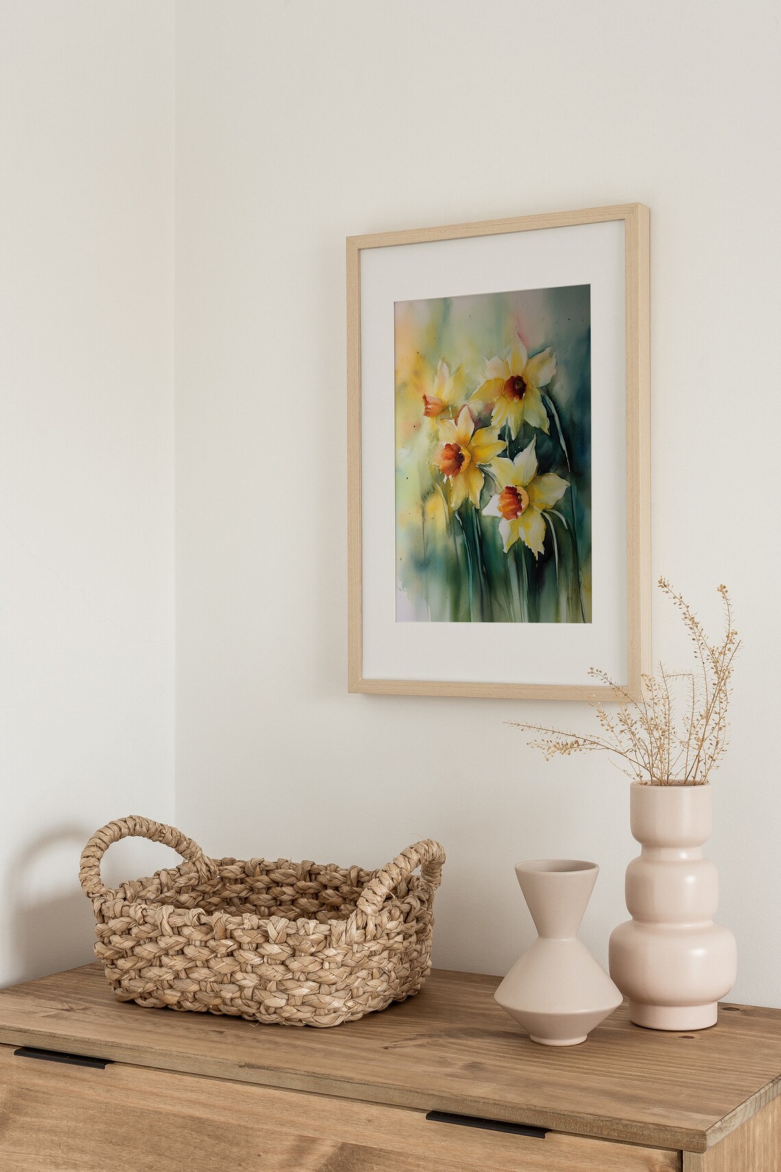 Daffodil Painting Floral Watercolor Art Print - Image 4