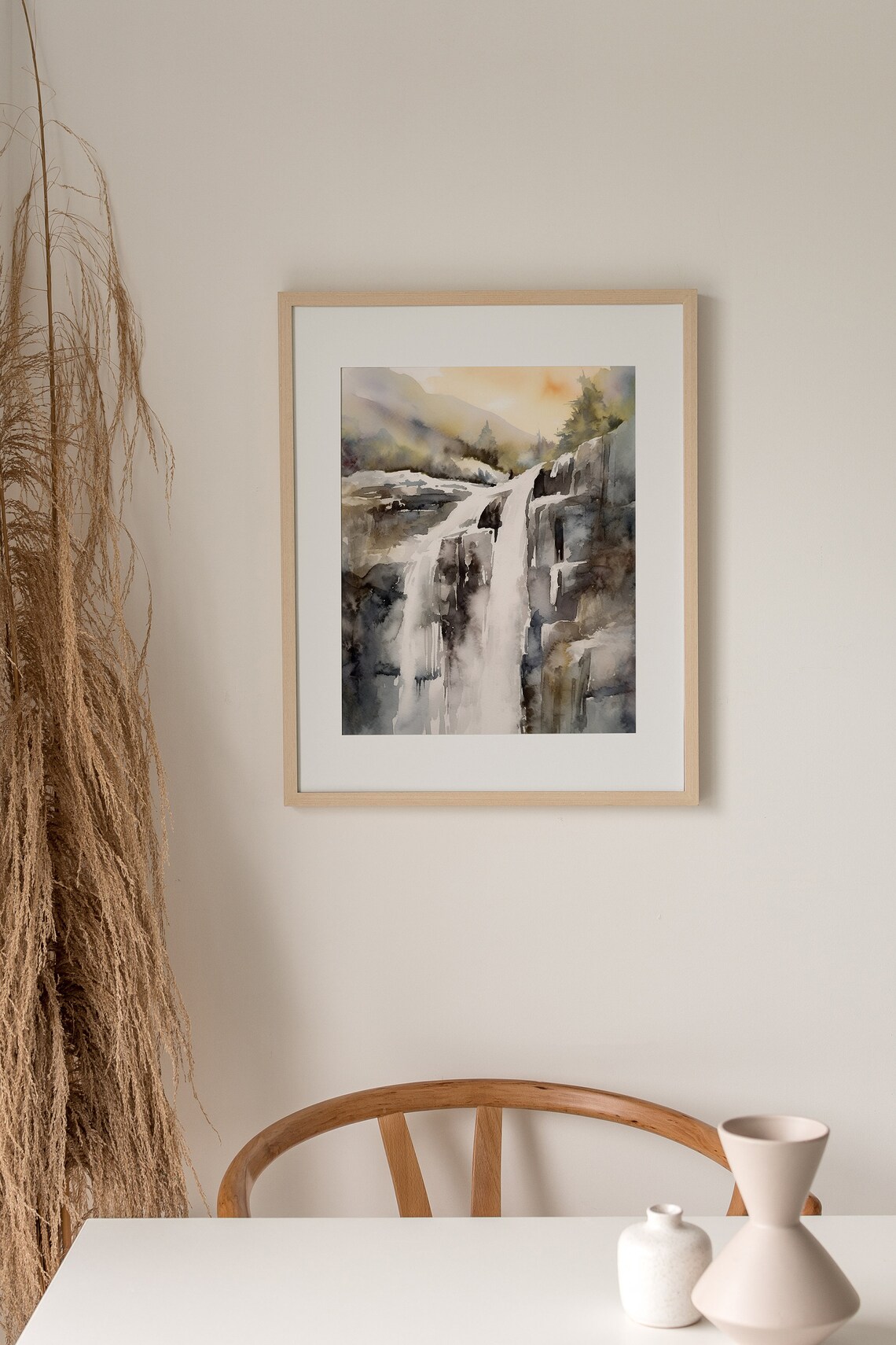 Mealt Falls, Isle Of Skye Watercolor Landscape Print - Image 5