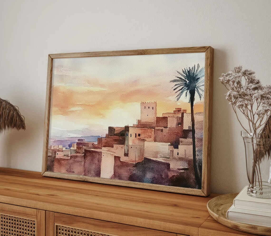 Marrakesh Watercolor Art Print, Morocco Travel Poster - Image 4