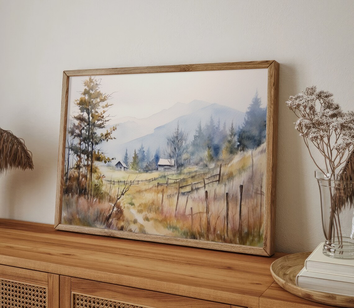 Aspen Farmhouse Landscape Art Print, Autumn Colorado - Image 3