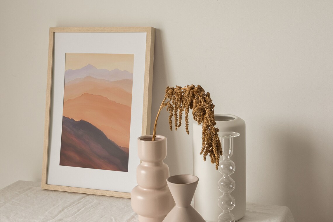 Smoky Mountains Sunrise Watercolor Art Print - Image 4