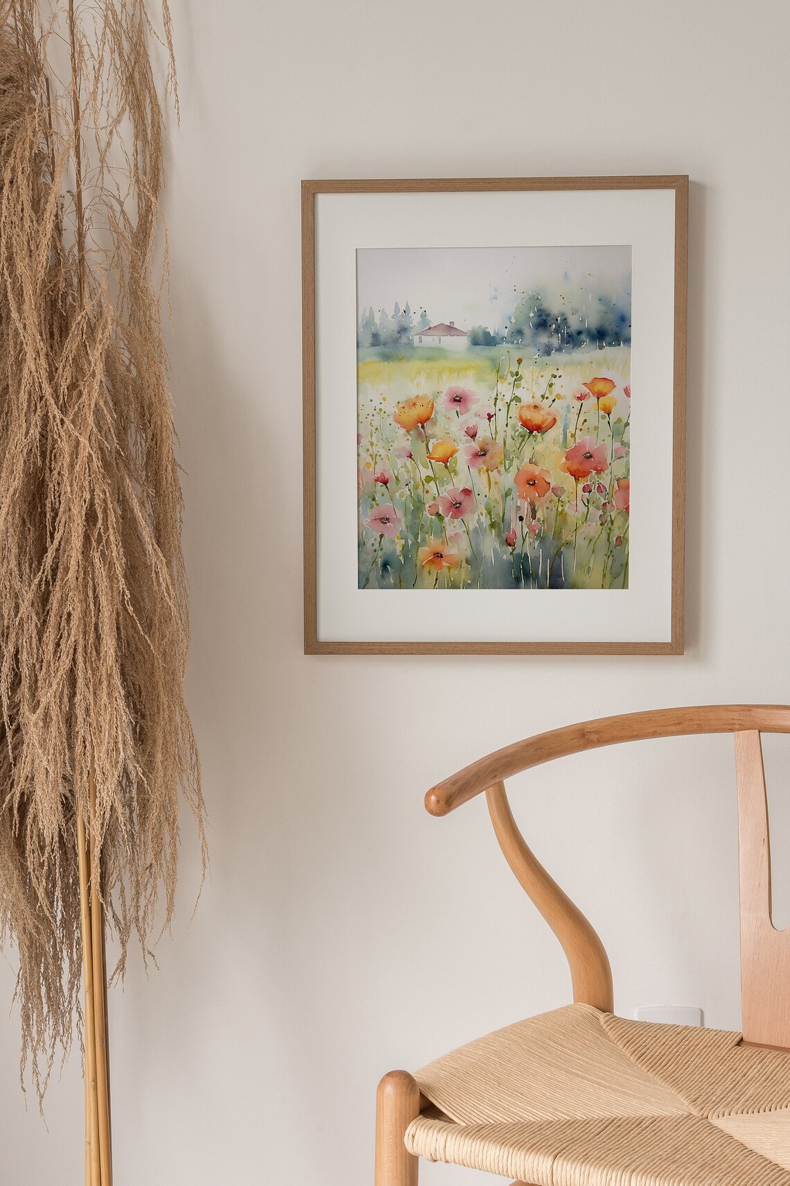 Meadow Farm Watercolor Art Print, French Farmhouse - Image 5