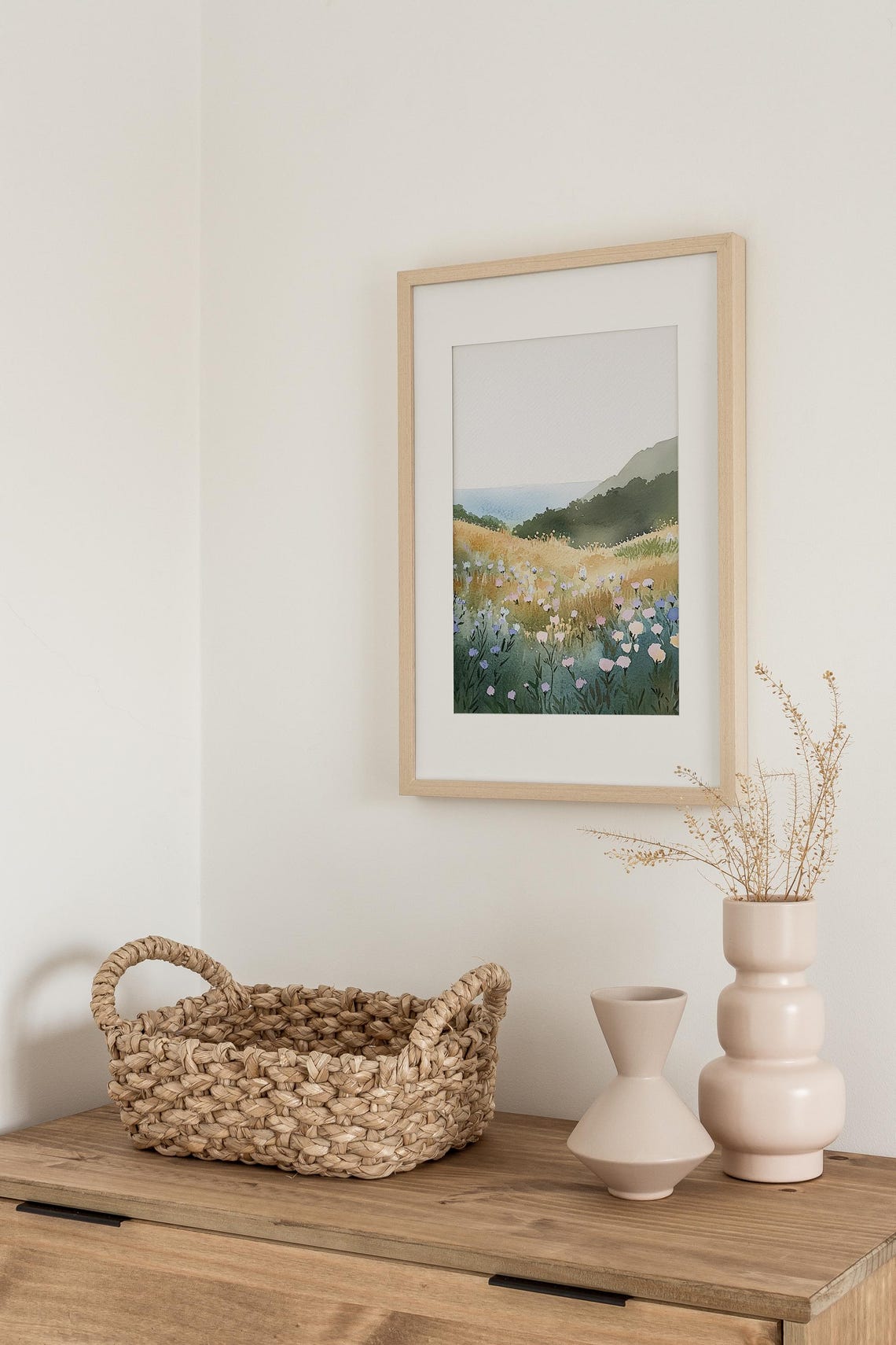 California Coastal Wall Art Flower Field Watercolor Painting Wildflower Poster Landscape Prints California Superbloom Art Travel Poster - Image 3