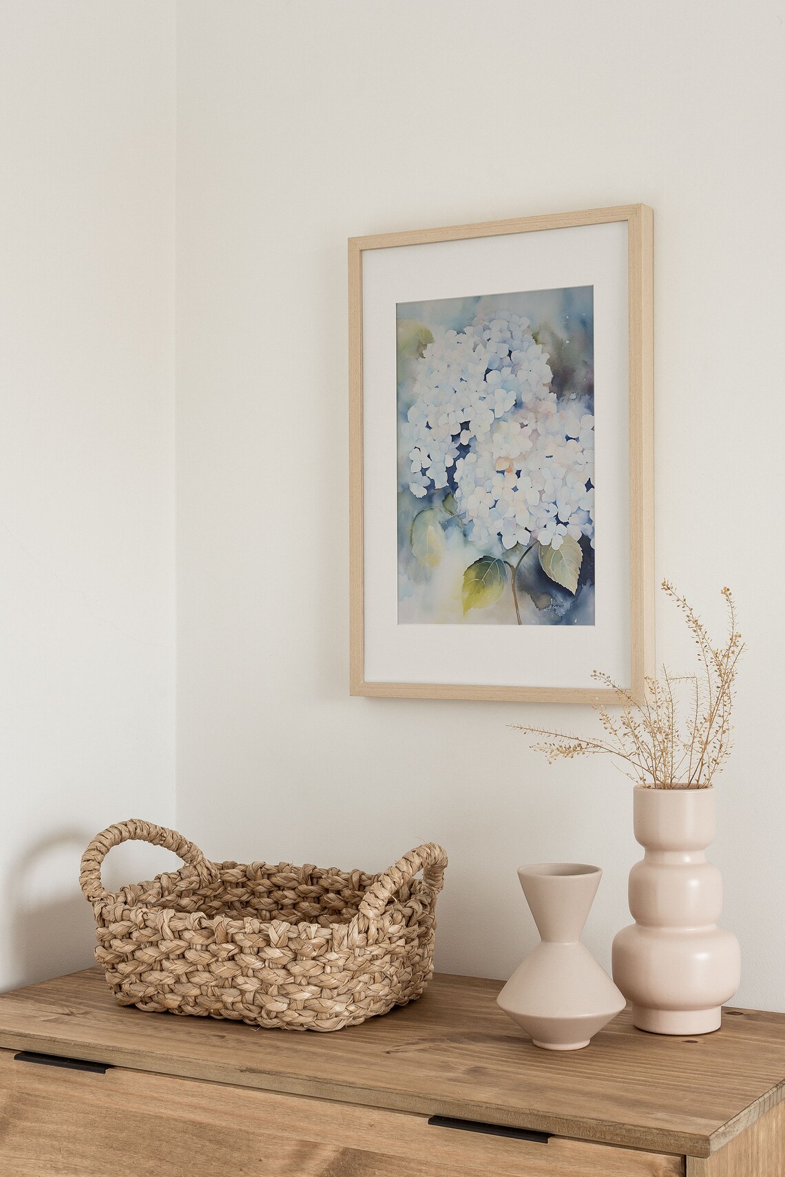 Hydrangea Watercolor Botanical Art Print, Farmhouse - Image 2