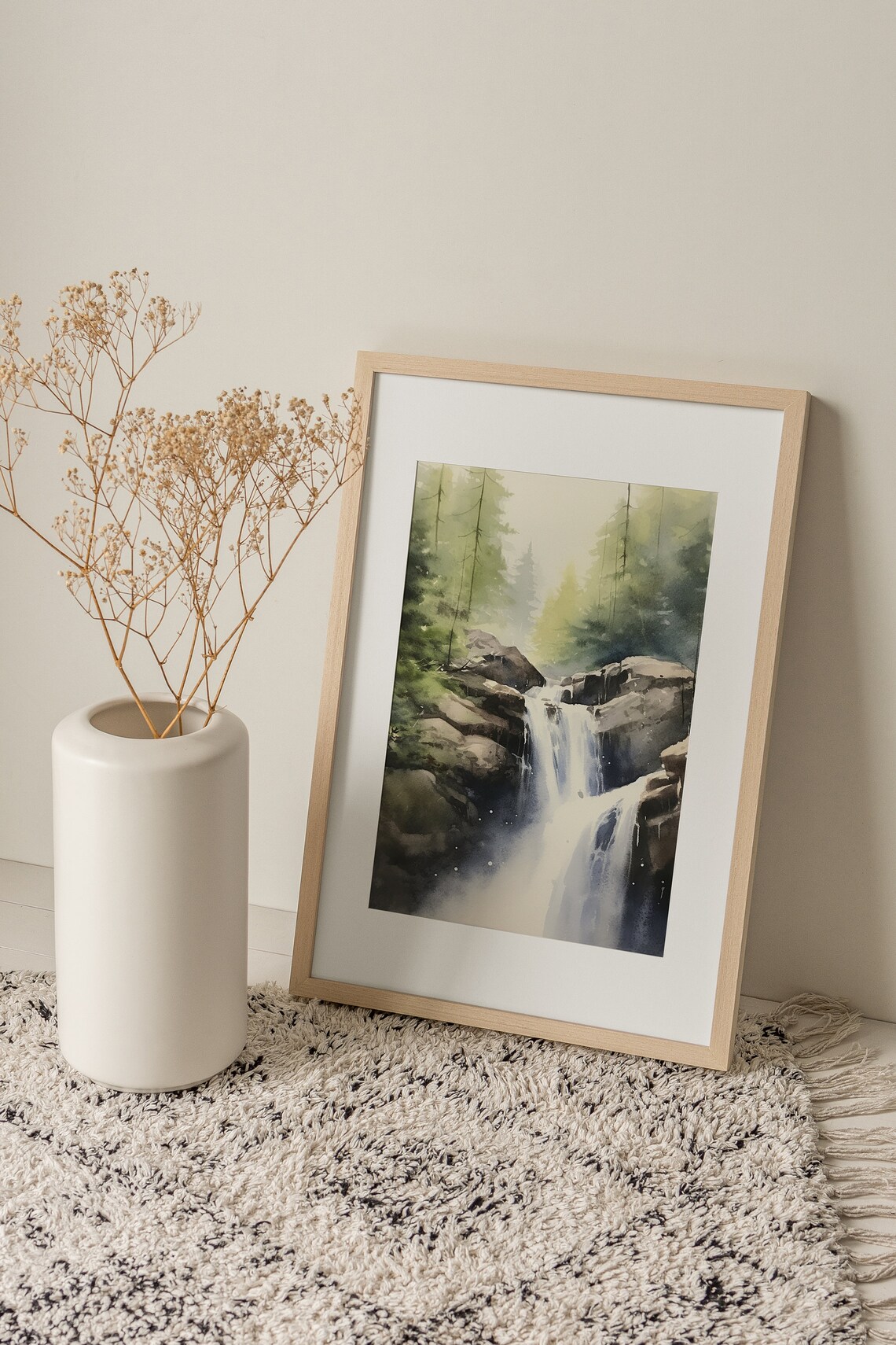 Forest Waterfall Painting, Willamette Valley Art Print - Image 4