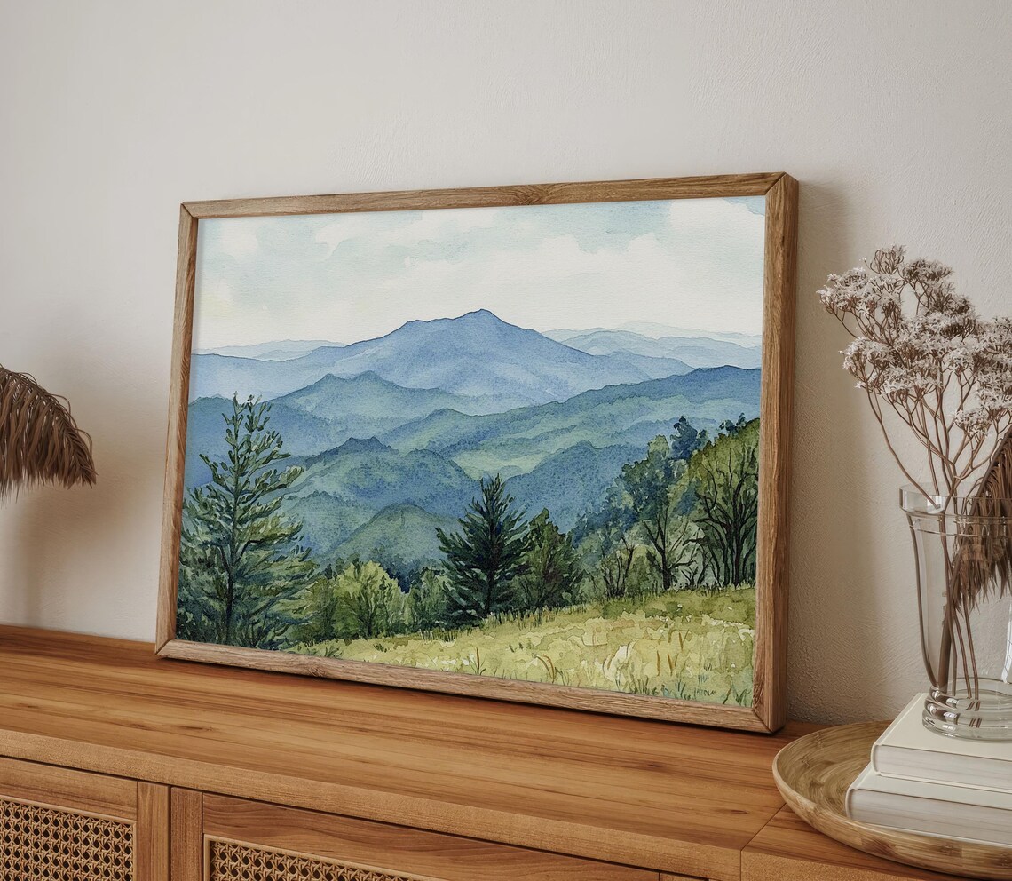 Roan Mountain Watercolor Art Print, Tennessee Landscape - Image 4