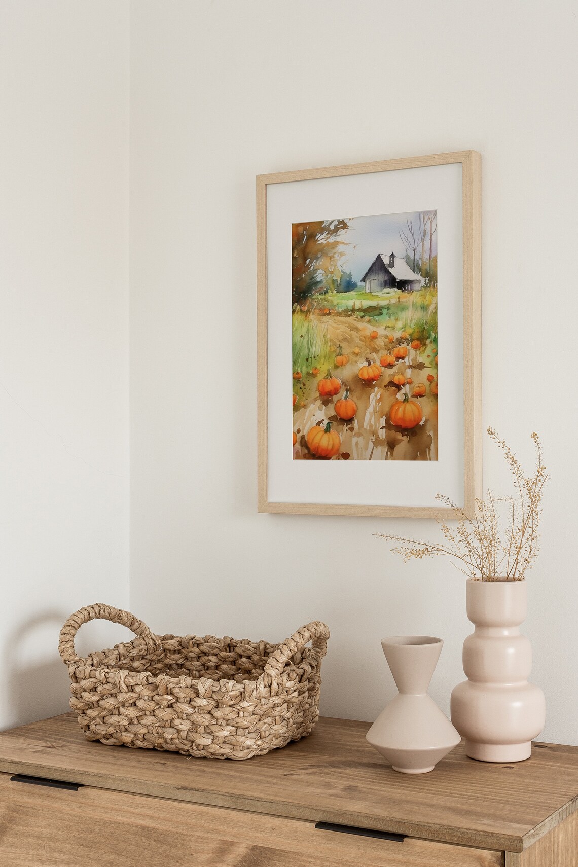 Pumpkin Patch Painting Asheville Farmhouse Art Print - Image 2