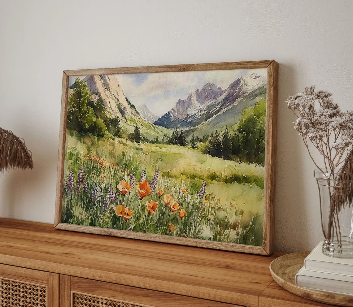 Shenandoah National Park Painting Virginia Watercolor Art Print Blue Ridge Mountains Wall Art Wildflowers Print Orange Poppy Painting - Image 5