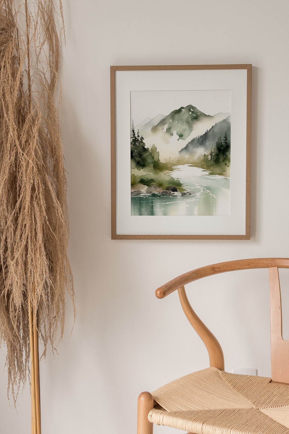 Mount Rainier Watercolor Mountain Landscape Art Print - Image 3
