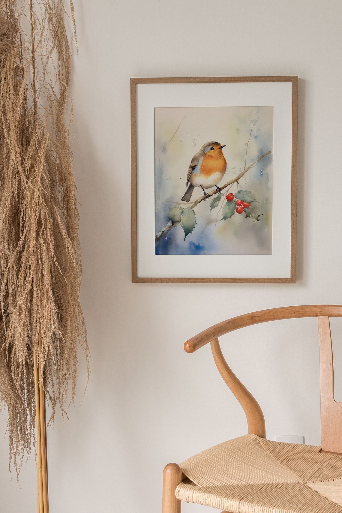 Robin Watercolor Bird Print, Farmhouse Wall Decor - Image 5