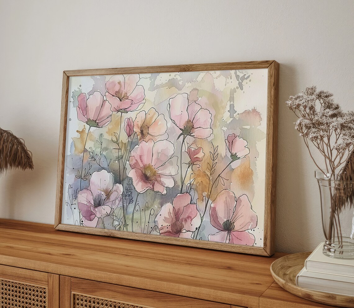 Wildflowers Meadow Watercolor Art Print, Summer Floral - Image 2