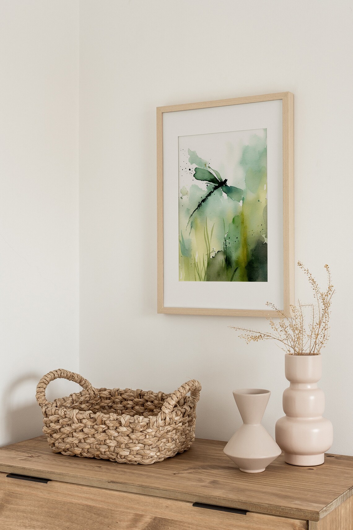 Dragonfly Watercolor Meadow Painting, Botanical Art Print - Image 5