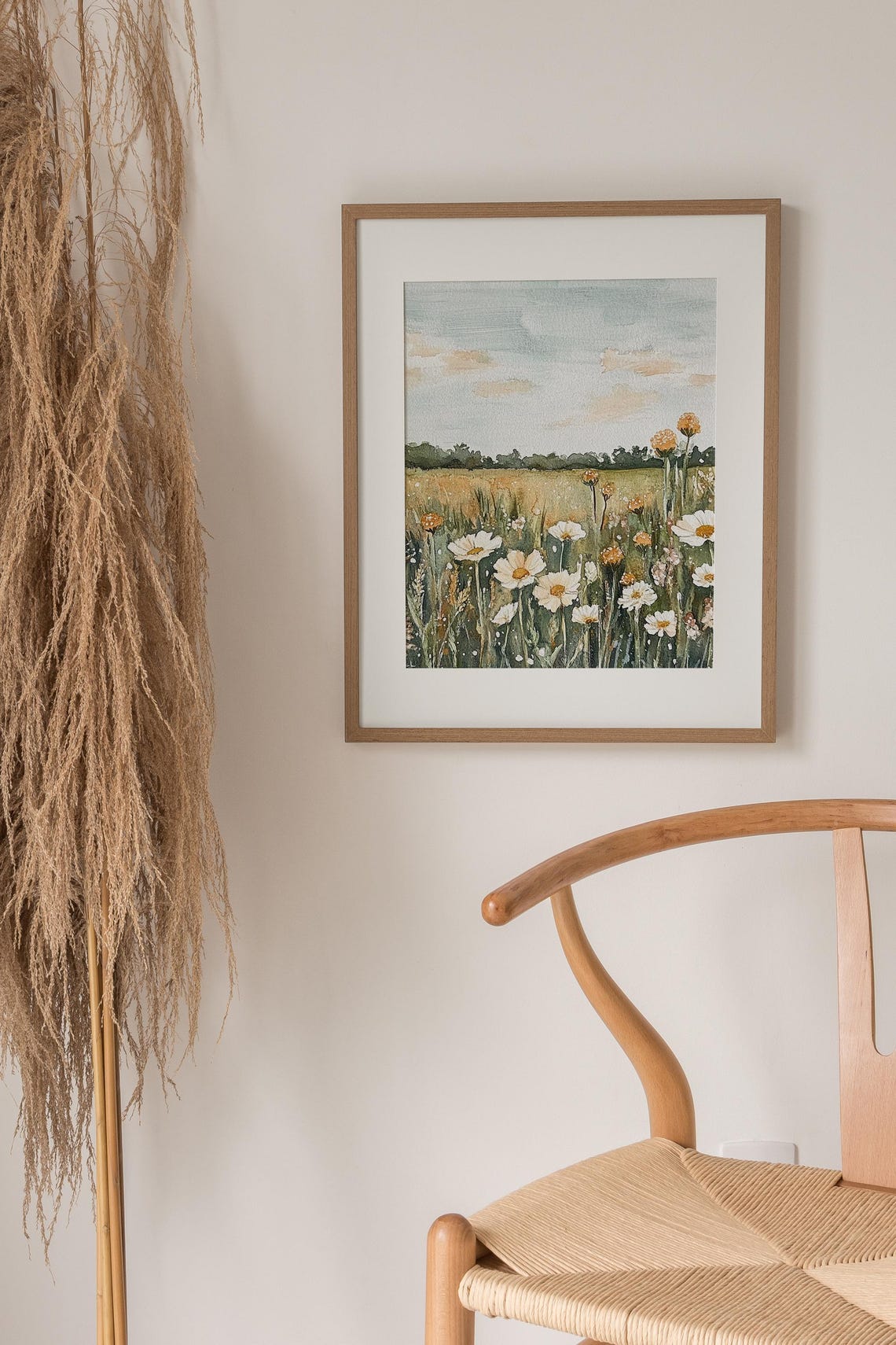 Hill Country Painting Wildflowers Wall Art Texas Flower Watercolor Art Print Landscape Art Daisy Artwork Field Of Flowers Wall Art - Image 2