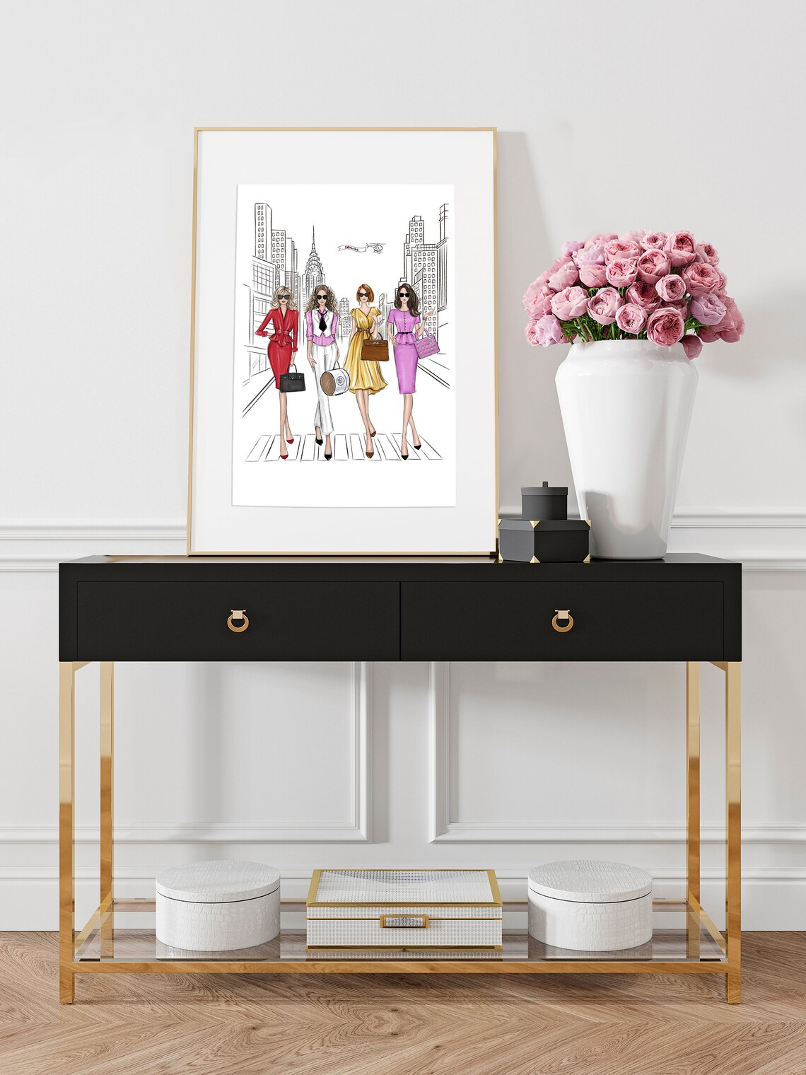 Fashion Girls In New York City Art Print - Image 3