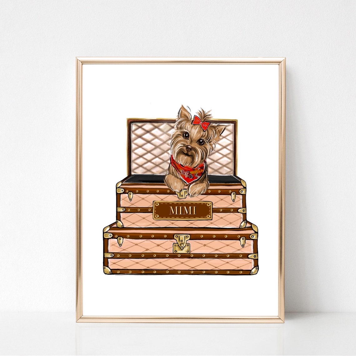 Personalized Yorkshire Terrier Art Print Yorkie Fashion Wall Art Luxary Yorkie Dog Portrait Yorkie Gifts Gift For Yorkie Owner - Image 2