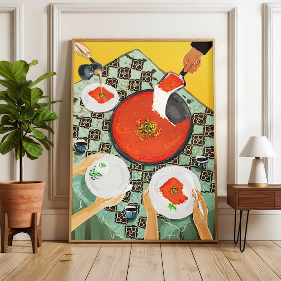 Palestinian Knafe Table Printable Kitchen Wall Art Arab Home Decor Food