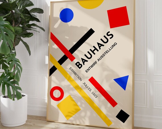 Modern Bauhaus Exhibition Wall Art For Colorful Office Decor Abstract Bauhaus Poster Art For Gifted Room Decoration