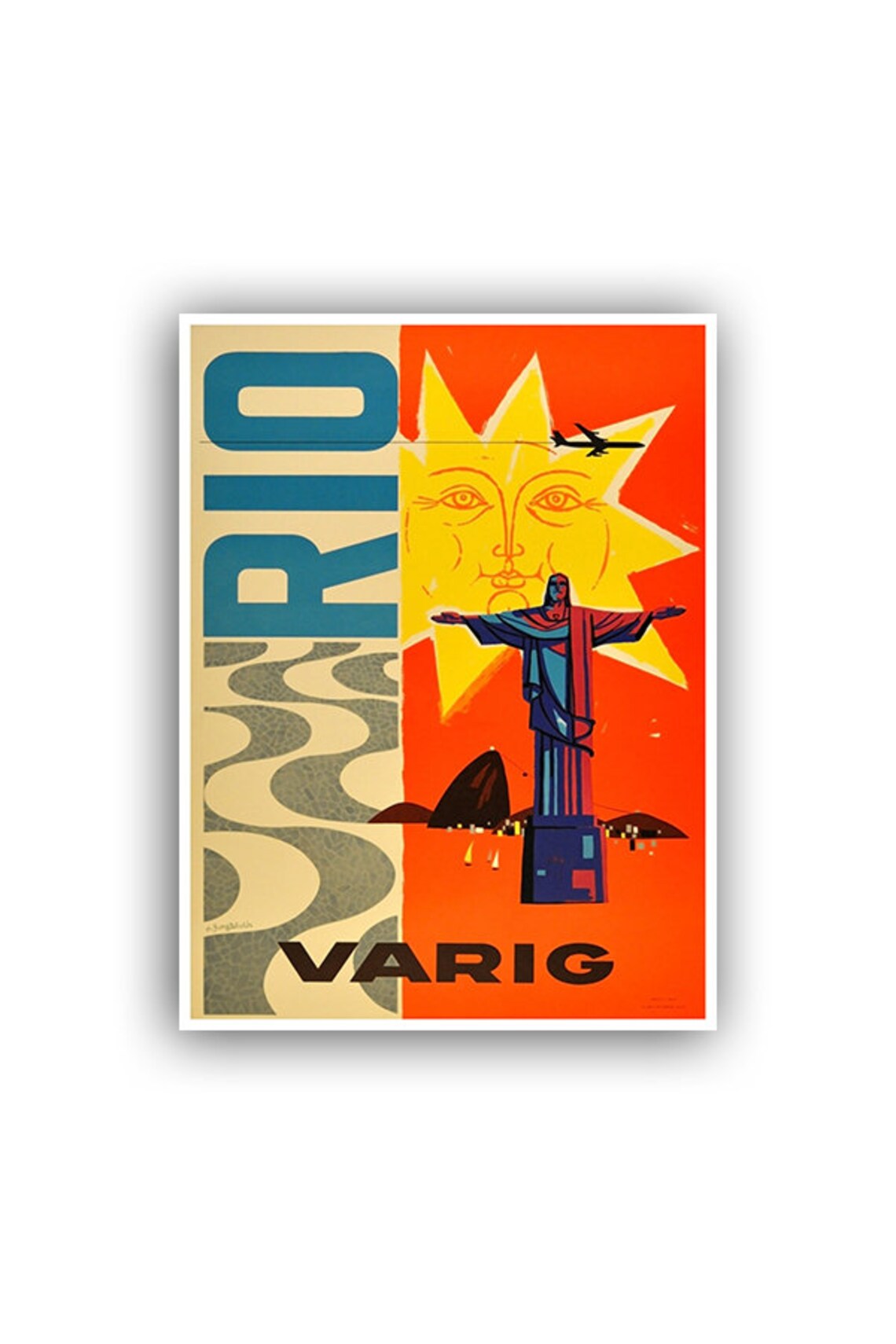 Brazil Vintage Poster, Rio De Janeiro Travel Print